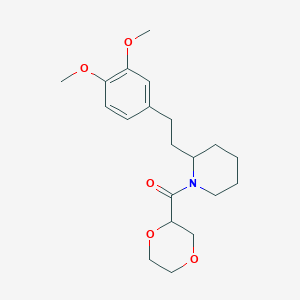 [2-[2-(3,4-Dimethoxyphenyl)ethyl]piperidin-1-yl]-(1,4-dioxan-2-yl)methanone