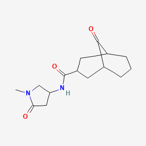 molecular formula C15H22N2O3 B6751663 N-(1-methyl-5-oxopyrrolidin-3-yl)-9-oxobicyclo[3.3.1]nonane-3-carboxamide 