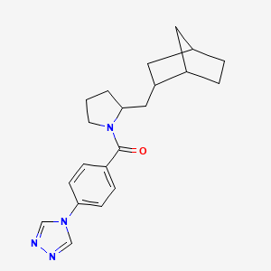 molecular formula C21H26N4O B6751743 [2-(2-Bicyclo[2.2.1]heptanylmethyl)pyrrolidin-1-yl]-[4-(1,2,4-triazol-4-yl)phenyl]methanone 