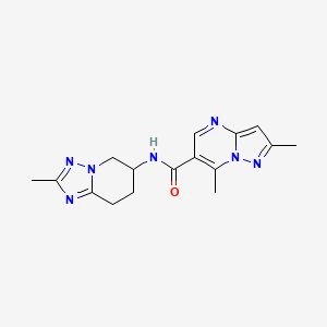 molecular formula C16H19N7O B6751747 2,7-dimethyl-N-(2-methyl-5,6,7,8-tetrahydro-[1,2,4]triazolo[1,5-a]pyridin-6-yl)pyrazolo[1,5-a]pyrimidine-6-carboxamide 