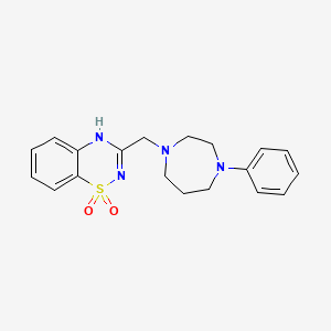 molecular formula C19H22N4O2S B6751757 3-[(4-phenyl-1,4-diazepan-1-yl)methyl]-4H-1lambda6,2,4-benzothiadiazine 1,1-dioxide 