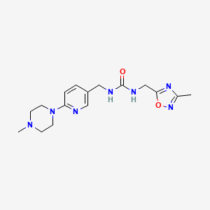 1-[(3-Methyl-1,2,4-oxadiazol-5-yl)methyl]-3-[[6-(4-methylpiperazin-1-yl)pyridin-3-yl]methyl]urea