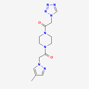 2-(4-Methylpyrazol-1-yl)-1-[4-[2-(tetrazol-1-yl)acetyl]piperazin-1-yl]ethanone