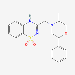 molecular formula C19H21N3O3S B6751816 3-[(5-methyl-2-phenylmorpholin-4-yl)methyl]-4H-1lambda6,2,4-benzothiadiazine 1,1-dioxide 