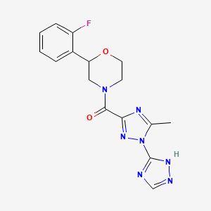 [2-(2-fluorophenyl)morpholin-4-yl]-[5-methyl-1-(1H-1,2,4-triazol-5-yl)-1,2,4-triazol-3-yl]methanone