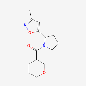 [2-(3-Methyl-1,2-oxazol-5-yl)pyrrolidin-1-yl]-(oxan-3-yl)methanone