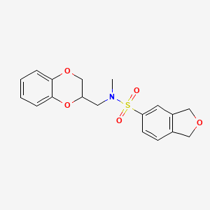 molecular formula C18H19NO5S B6751853 N-(2,3-dihydro-1,4-benzodioxin-3-ylmethyl)-N-methyl-1,3-dihydro-2-benzofuran-5-sulfonamide 