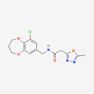 N-[(6-chloro-3,4-dihydro-2H-1,5-benzodioxepin-8-yl)methyl]-2-(5-methyl-1,3,4-oxadiazol-2-yl)acetamide