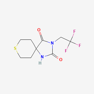 molecular formula C9H11F3N2O2S B6751887 3-(2,2,2-Trifluoroethyl)-8-thia-1,3-diazaspiro[4.5]decane-2,4-dione 