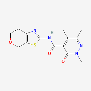 molecular formula C14H16N4O3S B6751898 N-(6,7-dihydro-4H-pyrano[4,3-d][1,3]thiazol-2-yl)-2,5,6-trimethyl-3-oxopyridazine-4-carboxamide 