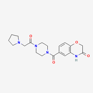 6-[4-(2-pyrrolidin-1-ylacetyl)piperazine-1-carbonyl]-4H-1,4-benzoxazin-3-one