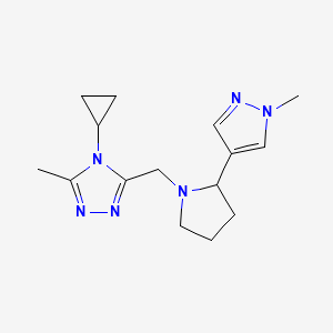 4-Cyclopropyl-3-methyl-5-[[2-(1-methylpyrazol-4-yl)pyrrolidin-1-yl]methyl]-1,2,4-triazole