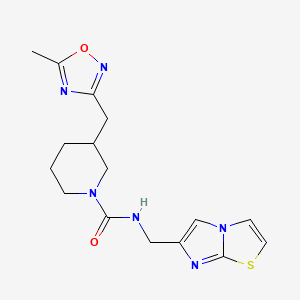 N-(imidazo[2,1-b][1,3]thiazol-6-ylmethyl)-3-[(5-methyl-1,2,4-oxadiazol-3-yl)methyl]piperidine-1-carboxamide