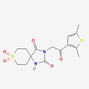 3-[2-(2,5-Dimethylthiophen-3-yl)-2-oxoethyl]-8,8-dioxo-8lambda6-thia-1,3-diazaspiro[4.5]decane-2,4-dione