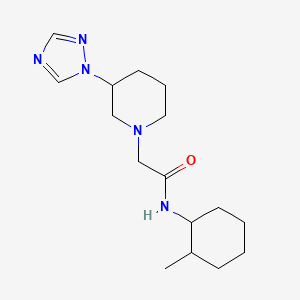 molecular formula C16H27N5O B6751988 N-(2-methylcyclohexyl)-2-[3-(1,2,4-triazol-1-yl)piperidin-1-yl]acetamide 