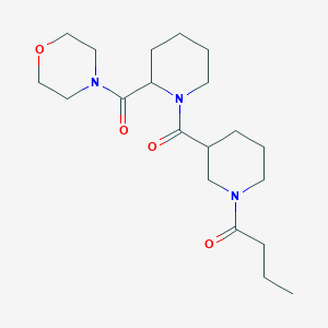 molecular formula C20H33N3O4 B6751993 1-[3-[2-(Morpholine-4-carbonyl)piperidine-1-carbonyl]piperidin-1-yl]butan-1-one 