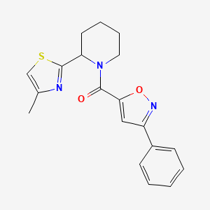 [2-(4-Methyl-1,3-thiazol-2-yl)piperidin-1-yl]-(3-phenyl-1,2-oxazol-5-yl)methanone