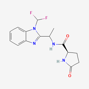 (2R)-N-[1-[1-(difluoromethyl)benzimidazol-2-yl]ethyl]-5-oxopyrrolidine-2-carboxamide