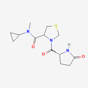 N-cyclopropyl-N-methyl-3-[(2R)-5-oxopyrrolidine-2-carbonyl]-1,3-thiazolidine-4-carboxamide