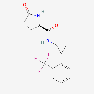 (2R)-5-oxo-N-[2-[2-(trifluoromethyl)phenyl]cyclopropyl]pyrrolidine-2-carboxamide