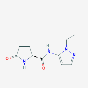 molecular formula C11H16N4O2 B6752065 (2R)-5-oxo-N-(2-propylpyrazol-3-yl)pyrrolidine-2-carboxamide 