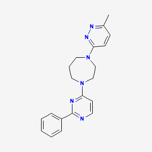 molecular formula C20H22N6 B6752067 1-(6-Methylpyridazin-3-yl)-4-(2-phenylpyrimidin-4-yl)-1,4-diazepane 