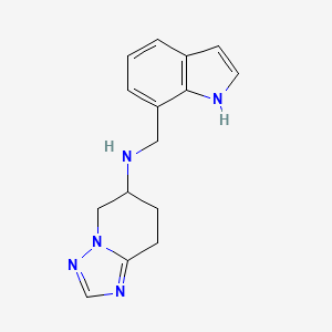 molecular formula C15H17N5 B6752084 N-(1H-indol-7-ylmethyl)-5,6,7,8-tetrahydro-[1,2,4]triazolo[1,5-a]pyridin-6-amine 