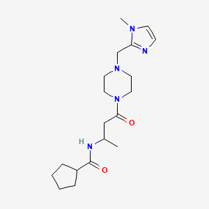 N-[4-[4-[(1-methylimidazol-2-yl)methyl]piperazin-1-yl]-4-oxobutan-2-yl]cyclopentanecarboxamide