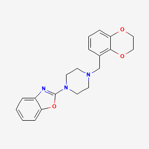 molecular formula C20H21N3O3 B6752111 2-[4-(2,3-Dihydro-1,4-benzodioxin-5-ylmethyl)piperazin-1-yl]-1,3-benzoxazole 