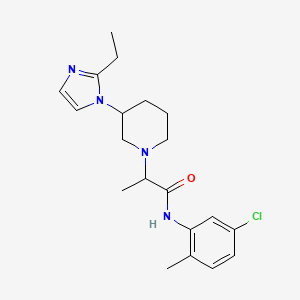 molecular formula C20H27ClN4O B6752120 N-(5-chloro-2-methylphenyl)-2-[3-(2-ethylimidazol-1-yl)piperidin-1-yl]propanamide 