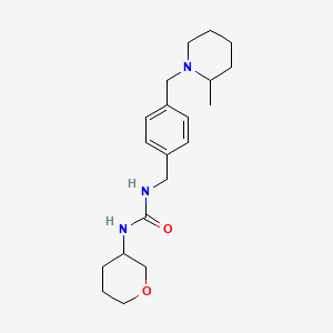 molecular formula C20H31N3O2 B6752127 1-[[4-[(2-Methylpiperidin-1-yl)methyl]phenyl]methyl]-3-(oxan-3-yl)urea 