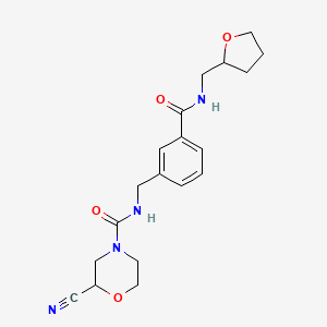 2-cyano-N-[[3-(oxolan-2-ylmethylcarbamoyl)phenyl]methyl]morpholine-4-carboxamide