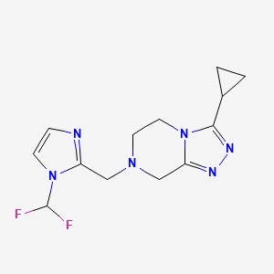 3-cyclopropyl-7-[[1-(difluoromethyl)imidazol-2-yl]methyl]-6,8-dihydro-5H-[1,2,4]triazolo[4,3-a]pyrazine