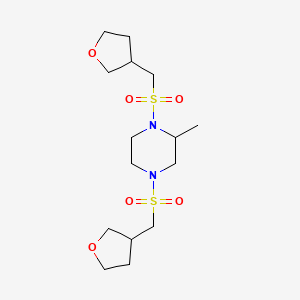 molecular formula C15H28N2O6S2 B6752158 2-Methyl-1,4-bis(oxolan-3-ylmethylsulfonyl)piperazine 