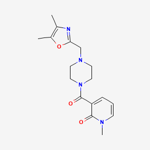 3-[4-[(4,5-Dimethyl-1,3-oxazol-2-yl)methyl]piperazine-1-carbonyl]-1-methylpyridin-2-one