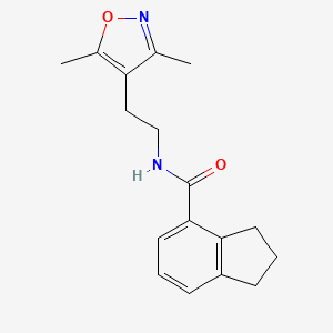 N-[2-(3,5-dimethyl-1,2-oxazol-4-yl)ethyl]-2,3-dihydro-1H-indene-4-carboxamide