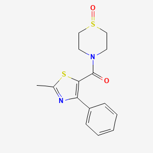 molecular formula C15H16N2O2S2 B6752203 (2-Methyl-4-phenyl-1,3-thiazol-5-yl)-(1-oxo-1,4-thiazinan-4-yl)methanone 