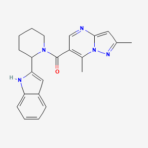 (2,7-dimethylpyrazolo[1,5-a]pyrimidin-6-yl)-[2-(1H-indol-2-yl)piperidin-1-yl]methanone