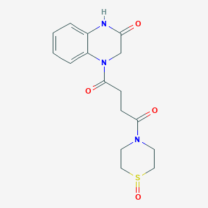 molecular formula C16H19N3O4S B6752211 1-(3-Oxo-2,4-dihydroquinoxalin-1-yl)-4-(1-oxo-1,4-thiazinan-4-yl)butane-1,4-dione 