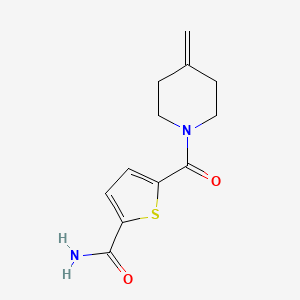 molecular formula C12H14N2O2S B6752223 5-(4-Methylidenepiperidine-1-carbonyl)thiophene-2-carboxamide 