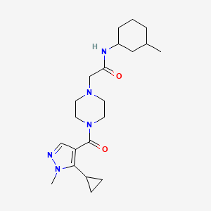 2-[4-(5-cyclopropyl-1-methylpyrazole-4-carbonyl)piperazin-1-yl]-N-(3-methylcyclohexyl)acetamide