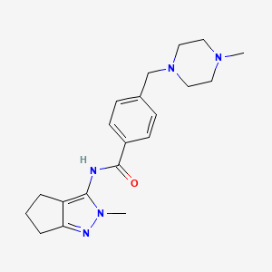 N-(2-methyl-5,6-dihydro-4H-cyclopenta[c]pyrazol-3-yl)-4-[(4-methylpiperazin-1-yl)methyl]benzamide