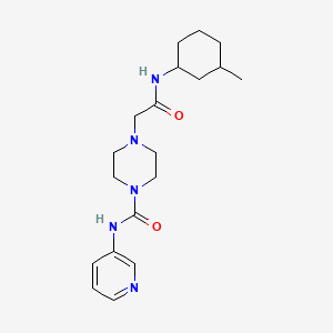 molecular formula C19H29N5O2 B6752252 4-[2-[(3-methylcyclohexyl)amino]-2-oxoethyl]-N-pyridin-3-ylpiperazine-1-carboxamide 