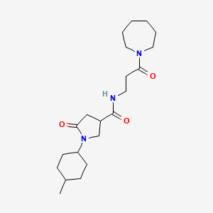 N-[3-(azepan-1-yl)-3-oxopropyl]-1-(4-methylcyclohexyl)-5-oxopyrrolidine-3-carboxamide