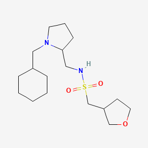 molecular formula C17H32N2O3S B6752285 N-[[1-(cyclohexylmethyl)pyrrolidin-2-yl]methyl]-1-(oxolan-3-yl)methanesulfonamide 