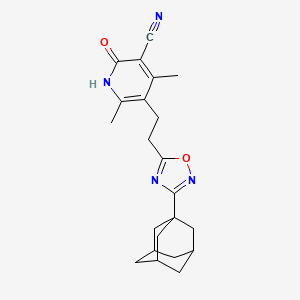 5-[2-[3-(1-adamantyl)-1,2,4-oxadiazol-5-yl]ethyl]-4,6-dimethyl-2-oxo-1H-pyridine-3-carbonitrile