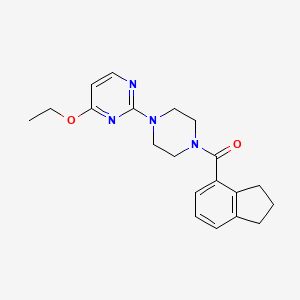 molecular formula C20H24N4O2 B6752313 2,3-dihydro-1H-inden-4-yl-[4-(4-ethoxypyrimidin-2-yl)piperazin-1-yl]methanone 