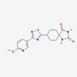 8-[3-(6-Methoxypyridin-3-yl)-1,2,4-oxadiazol-5-yl]-1,3-diazaspiro[4.5]decane-2,4-dione