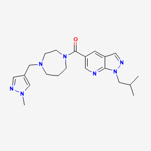 [1-(2-Methylpropyl)pyrazolo[3,4-b]pyridin-5-yl]-[4-[(1-methylpyrazol-4-yl)methyl]-1,4-diazepan-1-yl]methanone