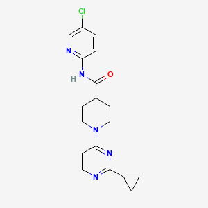 molecular formula C18H20ClN5O B6752361 N-(5-chloropyridin-2-yl)-1-(2-cyclopropylpyrimidin-4-yl)piperidine-4-carboxamide 